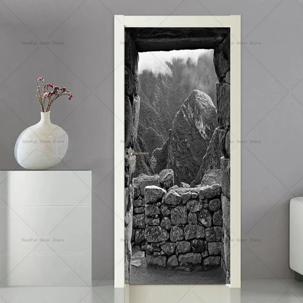 Adesivo Murale 3D Città 95x215cm - Rimovibile, Per Porte E Pareti Lisce - Foto 6