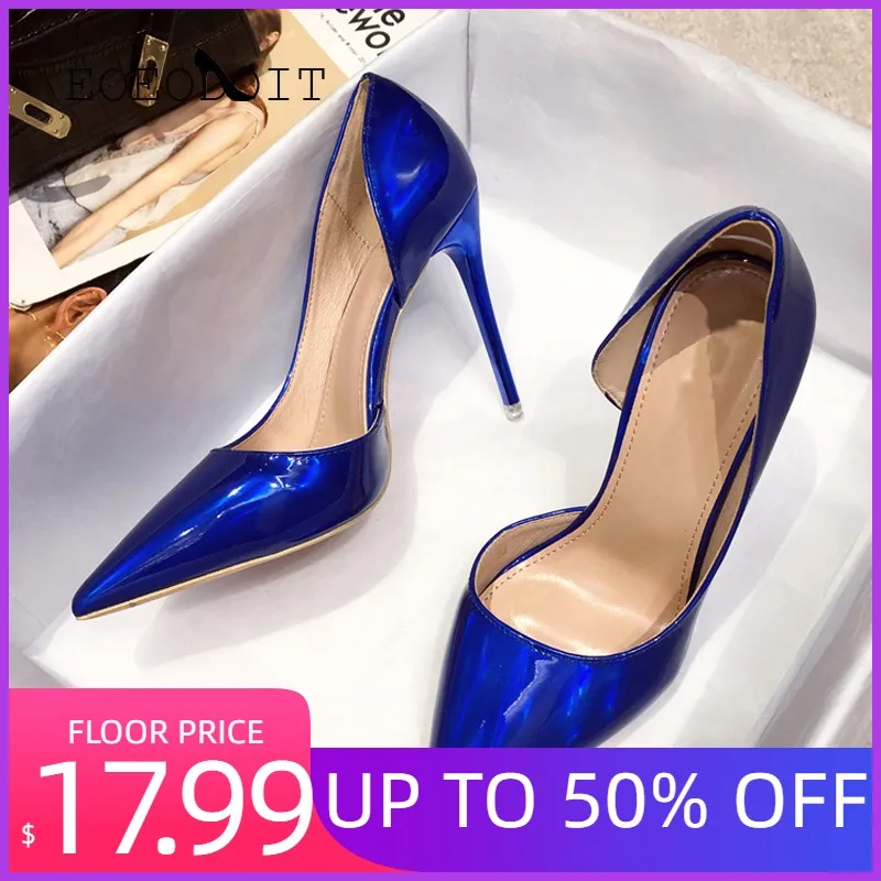 EOEODOIT Shining Leather Party Shoes Heels 10 CM Pointed Toe Slip On Stylish Lady Formal Dress Wedding Stiletto | Обувь