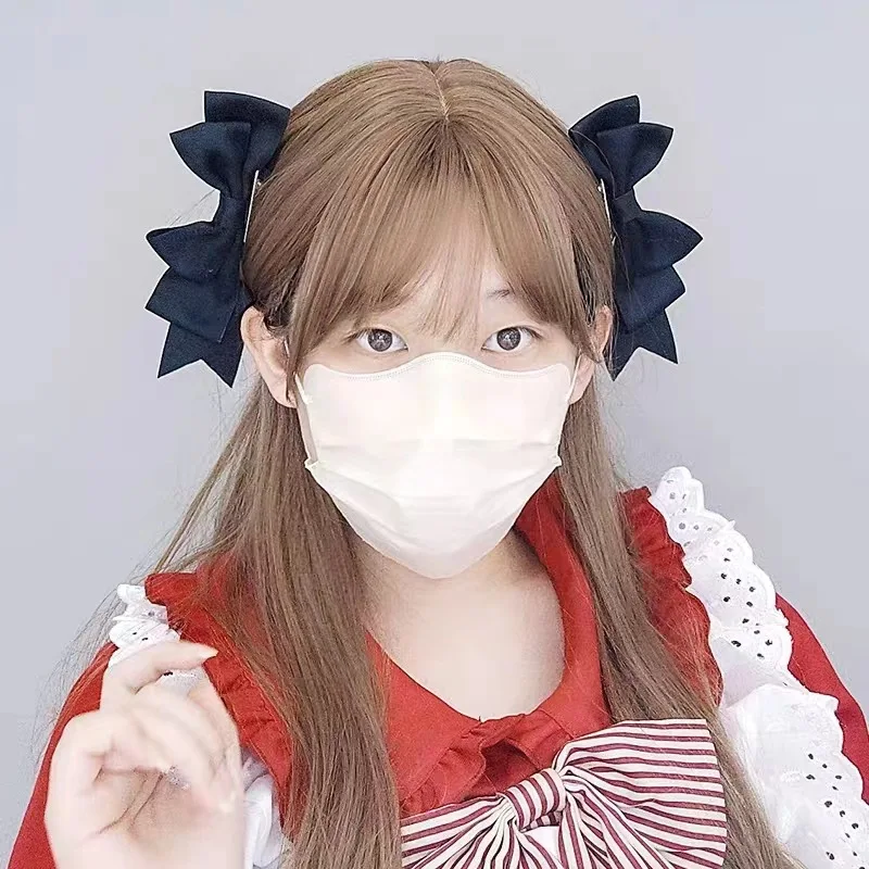 Kawaii Handmade Bow Hairclip Anime Lolita Hairpin Cosplay Headdress JK Uniform Hair Accessory Xmas Gifts