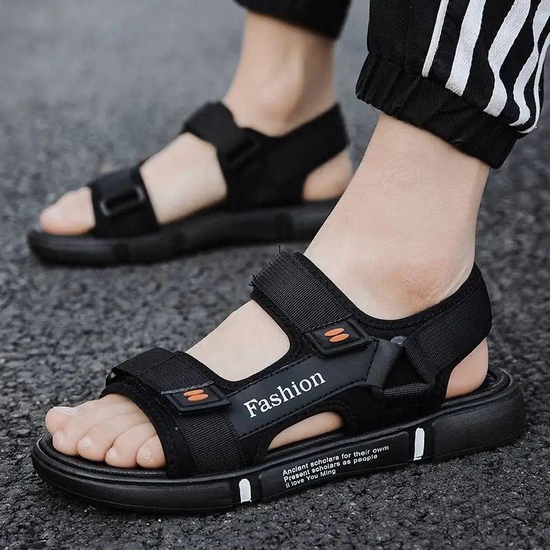 Men's Sandals 2023 New Summer Outdoor Anti-slip Sports Casual Dual-purpose Beach Water Shoes Slip-On EVA Flat Heel Sandals - 2