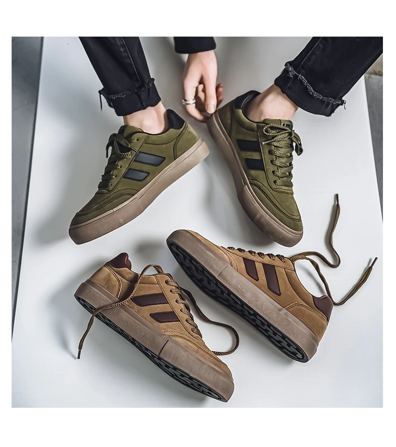 Description Picture 3 of itemVintage Men's Skateboard Shoes Fashion Casual Comfortable Suede Vulcanized Shoes For Men Original Classic Designer Sneakers Men