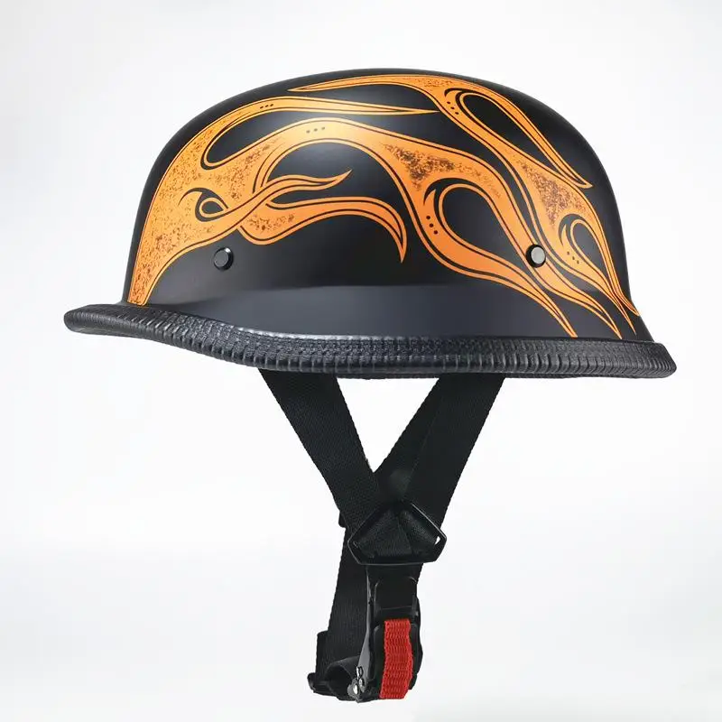 Casco De Media Concha ECE/DOT | Casco Retro Para Moto, Bicicleta Y Scooter – Visera Desmontable, Tallas M A XXL
