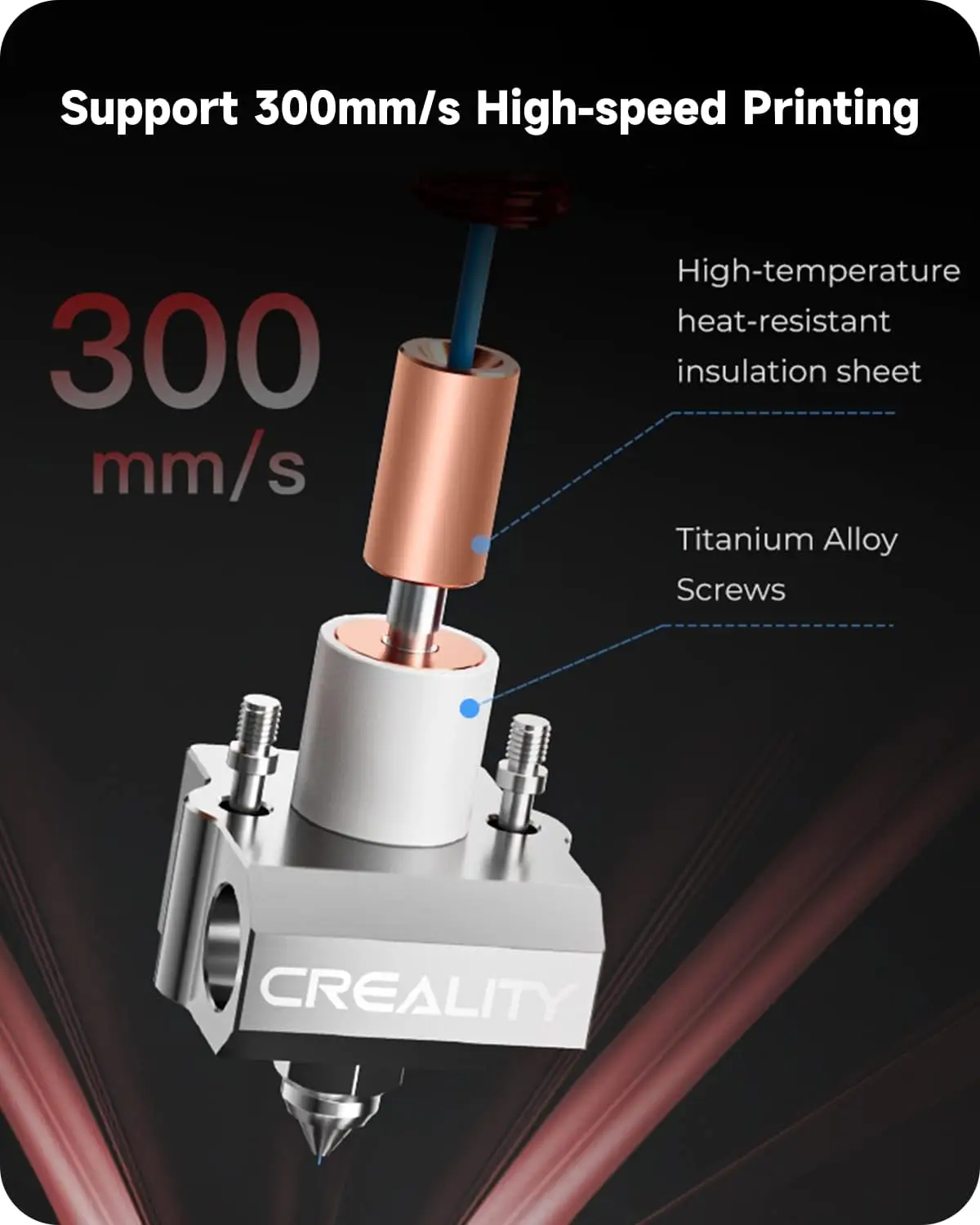 Creality Spider 고온 흐름 핫엔드 프로, 300 ℃ 고온 인쇄, 실리콘 커버, Ender 3 Ender 5 CR-10 프린터 선물