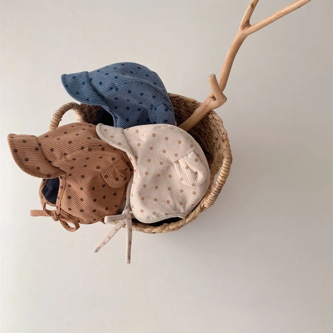 

Весенняя детская шапка, Детская Шапка-бини, Вельветовая шапка для защиты ушей, детская шапка 2023 для девочек, реквизит для фотосъемки новорожденных