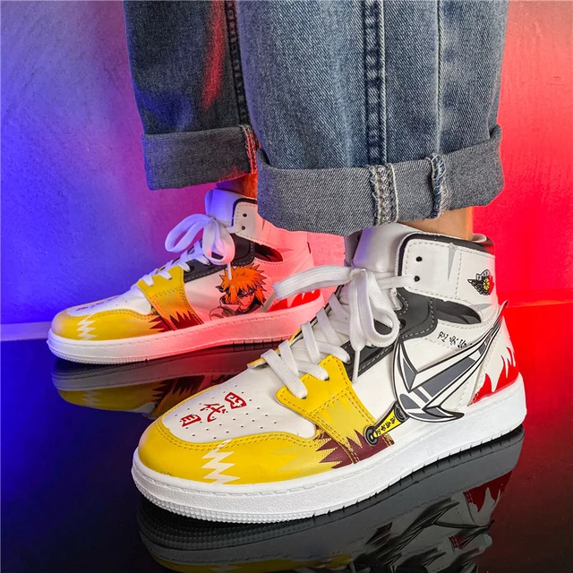 Cartoon Cosplay Sneakers Demon Slayer Shoes Men Women High Top Vulcanized Sports Running Shoes Kamado Tanjirou Casual Shoes dao