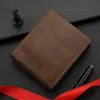 Men's Fashion Retro Business Short Wallet Multi Card Slot Horizontal Soft Pu Leather Men's Wallet 3