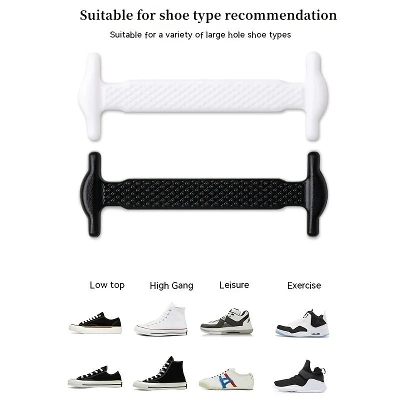 16pcs/set Silicone Elastic Laces No Tie Up Shoe Laces Lazy Shoe T Shaped No Tie Ups silicone shoelaces,elastic shoelaces