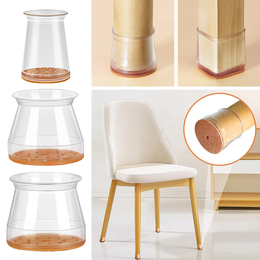 Description Picture 4 of item8pcs/Set Round Chair Leg Cover Silent Thickened Chair Leg Floor Protector Wear-resistant Elastic Stool Leg Protectors
