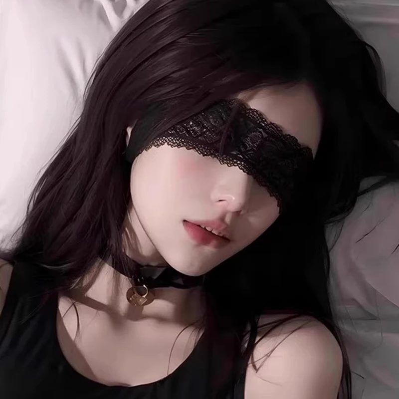 Black Lace Eye Mask paired with simple styling for dramatic photo-ready outfits