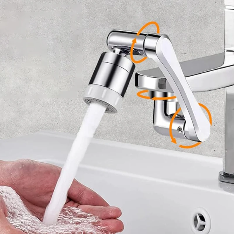 Faucet Extender Mechanical Arm Universal Bathroom Wash Face Rotating 1080 Degree