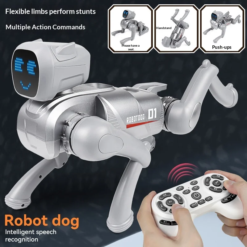 로봇 개 RoboDog D1 음성 제어 APP 원격 제어 프로그래밍 가능한 대화형 전자 장난감 어린이를위한 음성 인식 선물