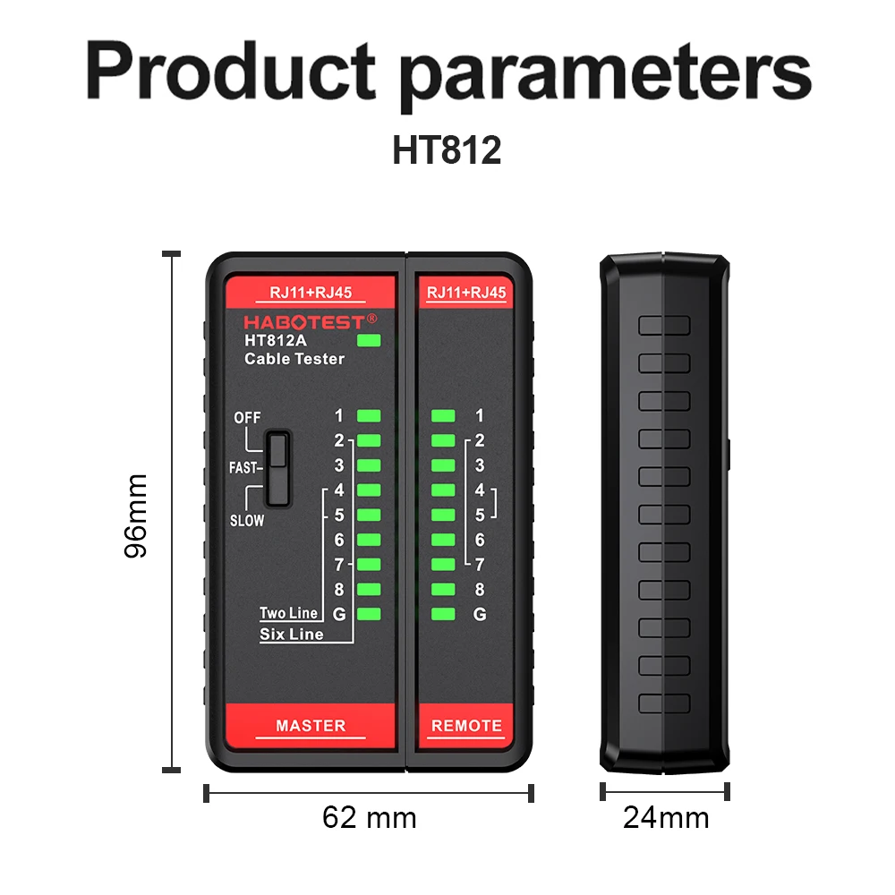 HABOTEST Cable lan tester Network Cable Tester RJ45 RJ11 RJ12 CAT5 UTP LAN Tester Networking Tool network Repair