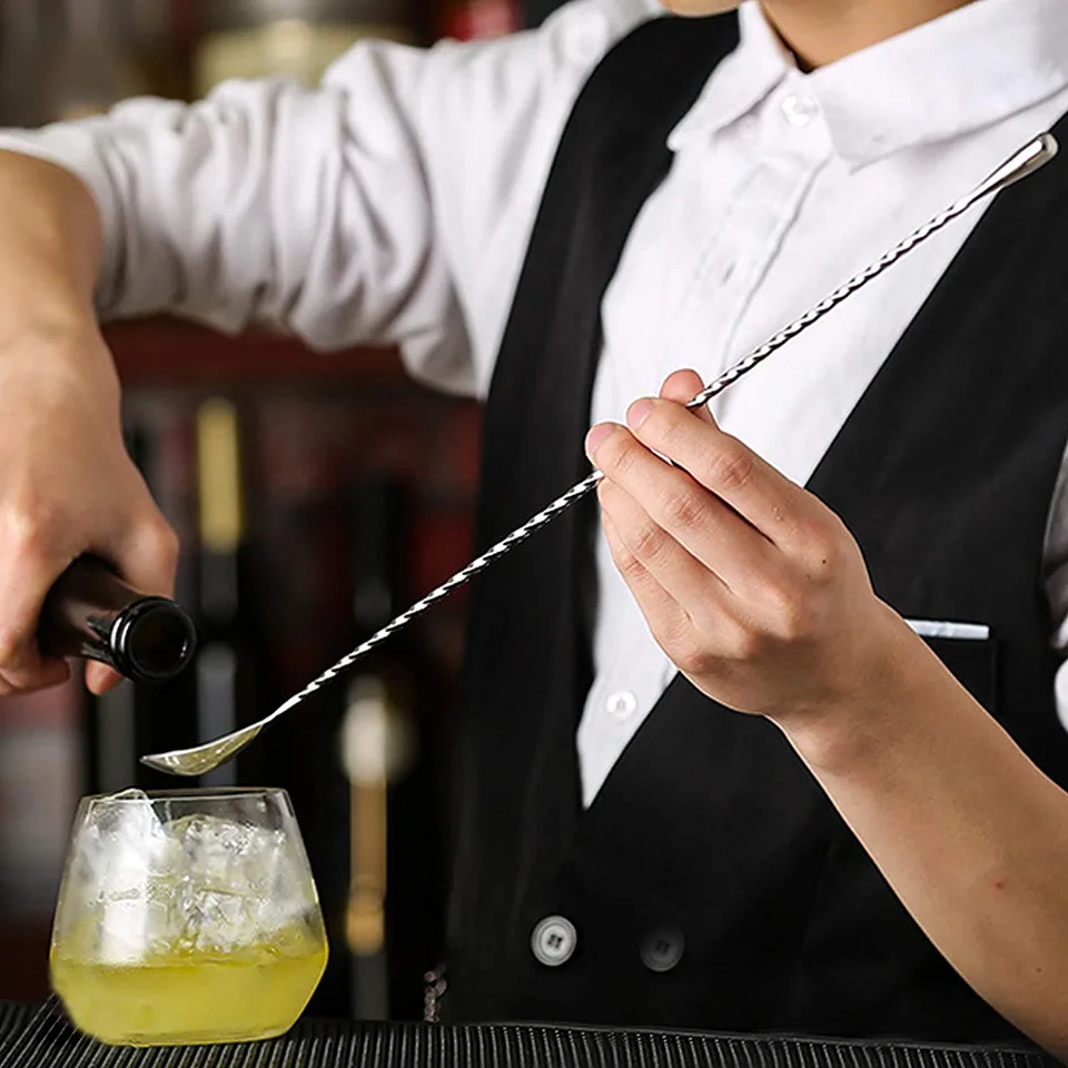 30/40/50cm Long Spiral Handle Cocktail Spoon Bartender Drink Shaker Muddler Stirrer Whisky Mixing Rod Kitchen Bar Utensils cocktail spoon