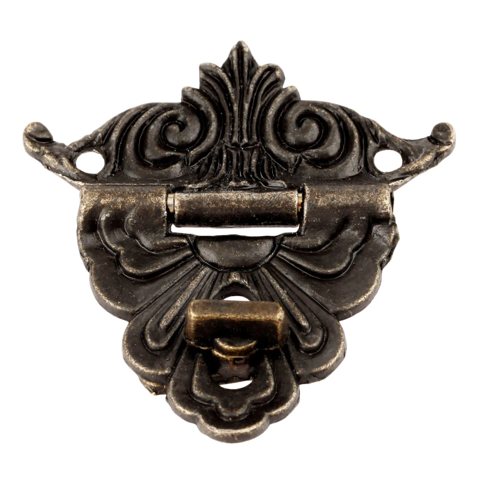 4Pcs Antique Bronze Hasp Latch Jewelry Wooden Box Lock Mini Cabinet Buckle Case Locks With Screws Funiture Fittings 45*48mm