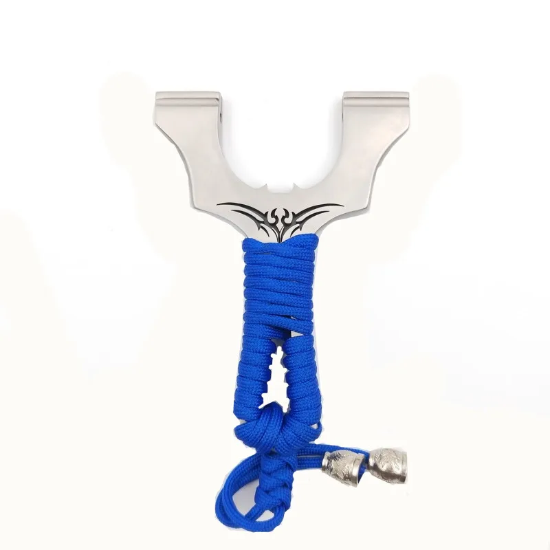

New 304 Stainless Steel Slingshot Flat Leather Orchid Free Binding Wire Cutting Slingshot Outdoor