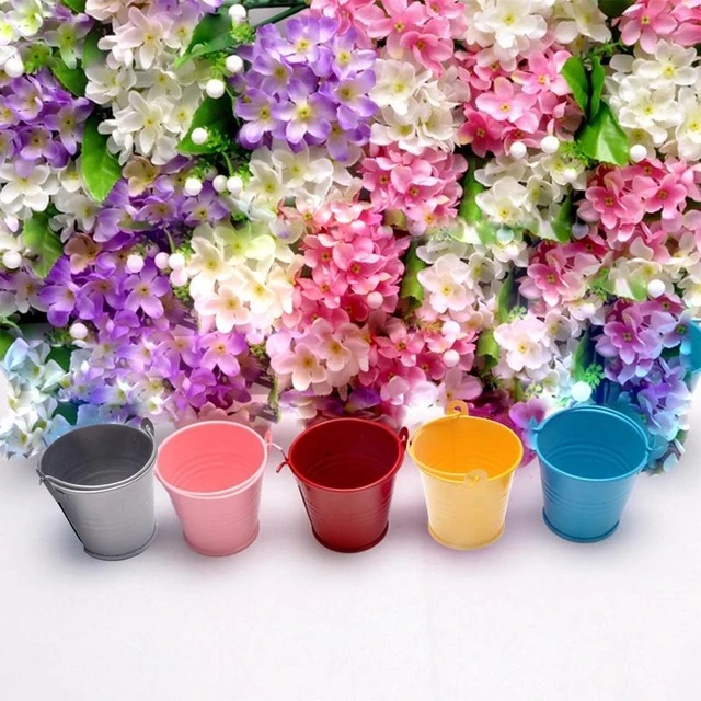 Small Mini Bucket With Handle For Kids Craft Party Customized Candy Flower  Mini Pot Colored Galvanized Buckets Household Supply - AliExpress