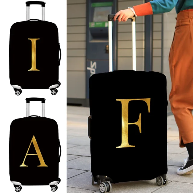 Luggage Cover Stretch Fabric Suitcase Protector Baggage Dust Cover Suitable 18-32 Inch SuitcaseTravel Organizer letter Series