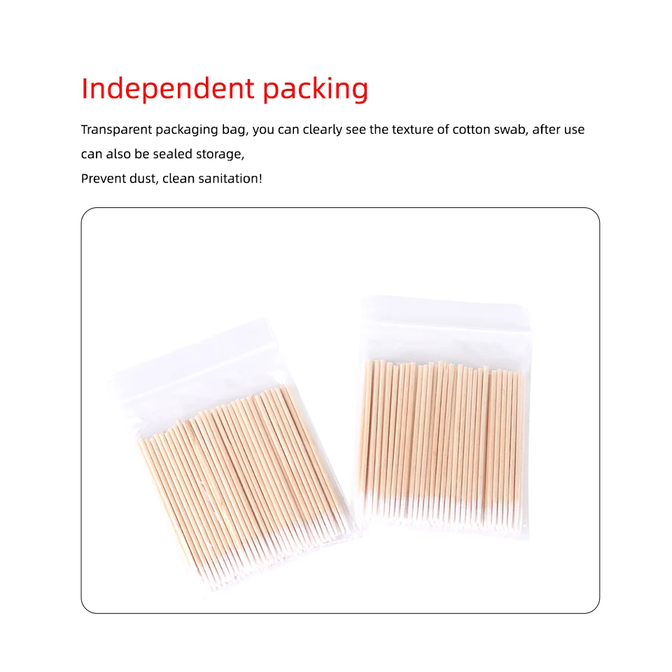 Makeup Tool Wood Cotton Swab 100/200/500pcs Disposable Mini Cotton Swabs Cleaning Wood Sticks For Eyelash Eyeliner Lip Tattoo Use Mascara Wand