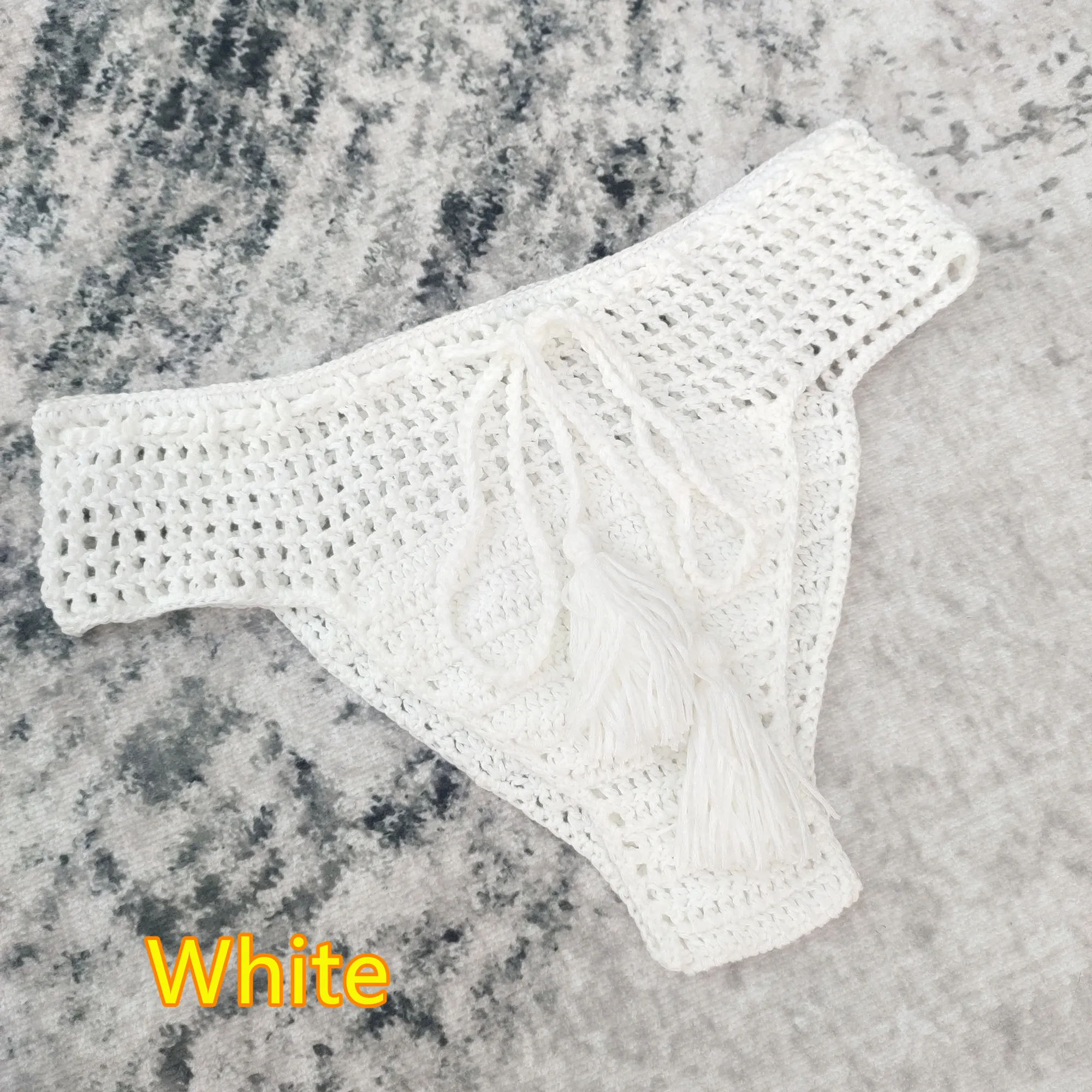 6 Color Hand Crochet Bikini Bottom Shorts Beach Women Tassel Swim Brief
