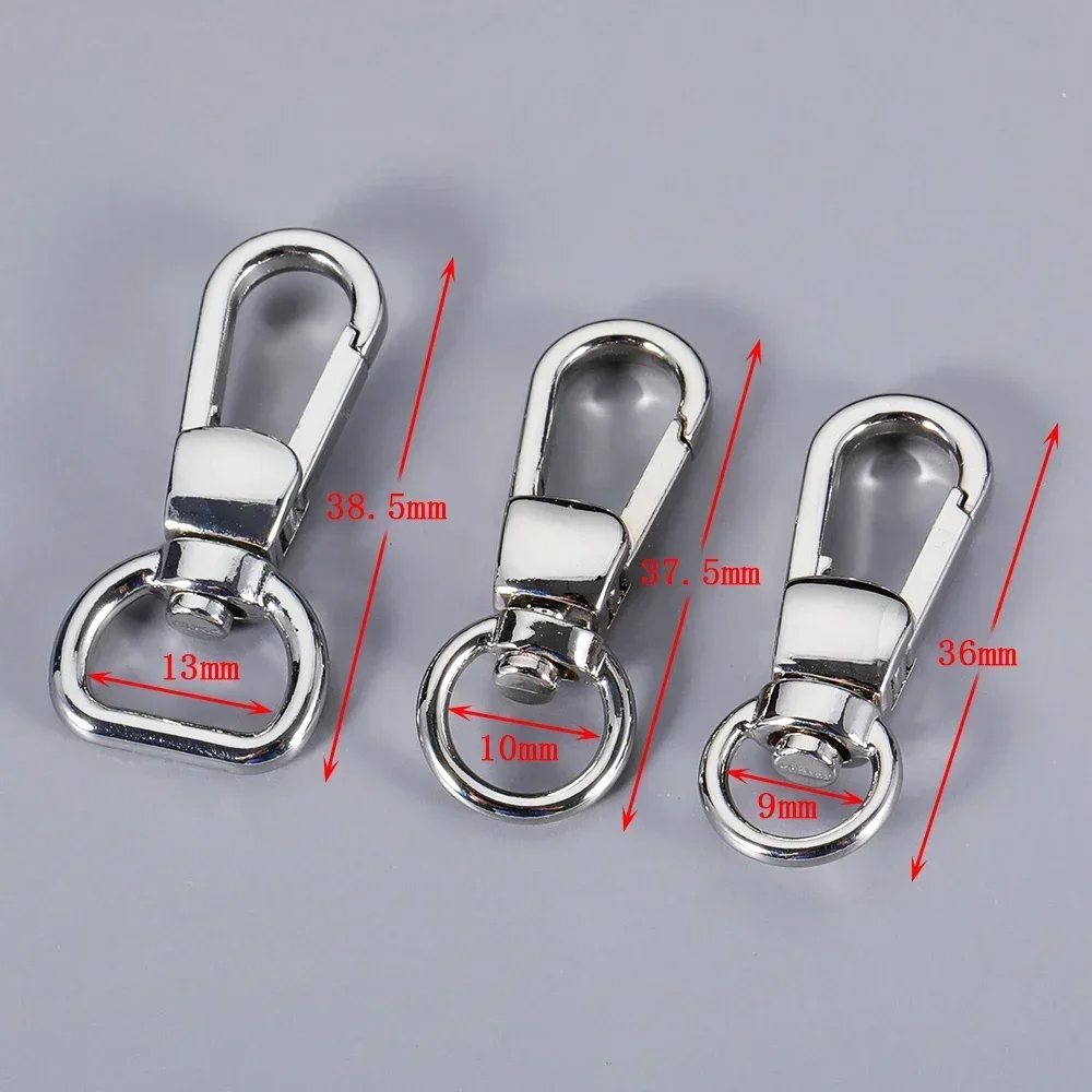 100pcs Metal Swivel O-ring Eye Snap Hook Trigger Clasps Clips for Leather Craft Bag Strap Belt Webbing Keychain Small Size