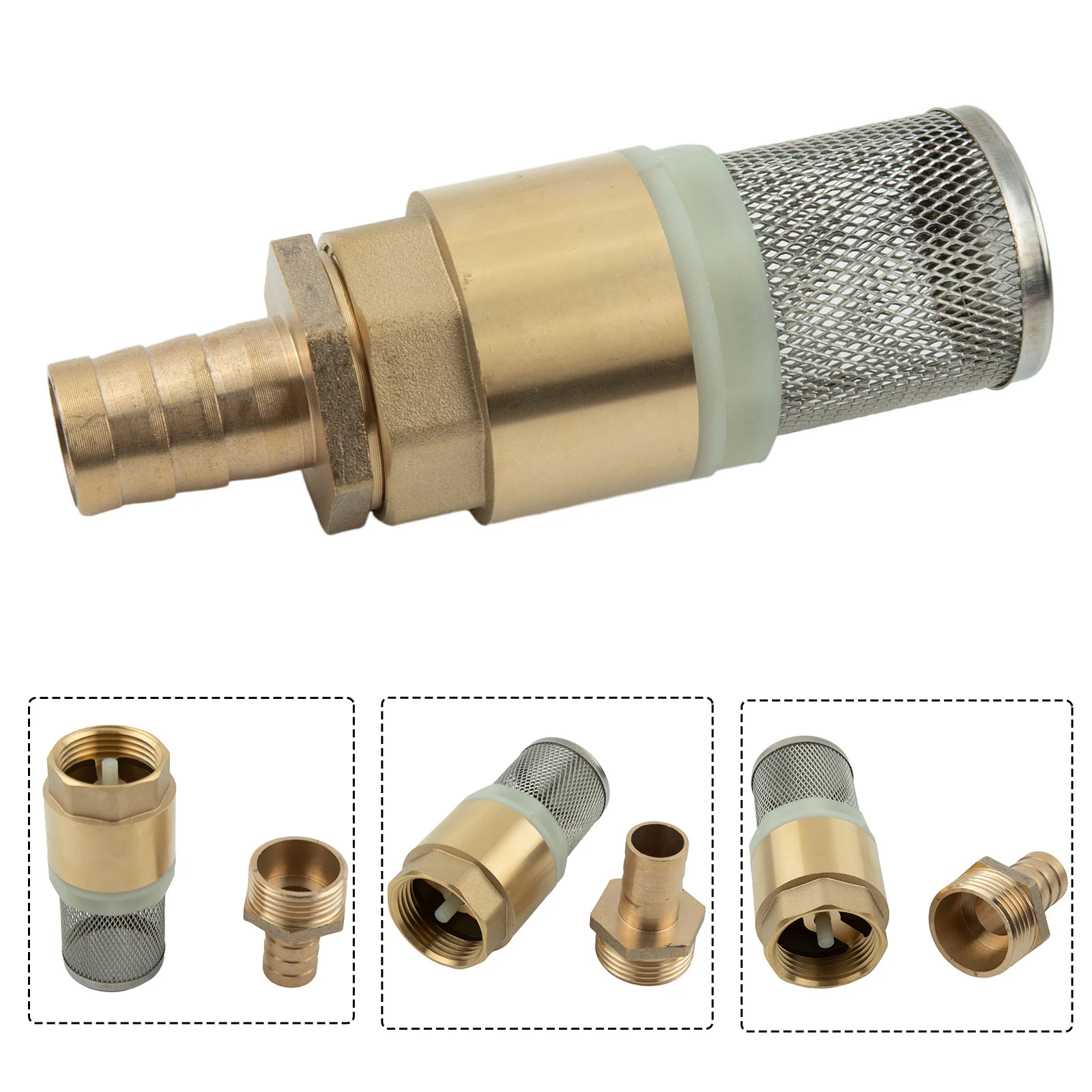 

3/4in 1in 19 25 MM BSP Female Male Thread Brass Check Valve With Mesh Strainer Filter Bottom Valve Foot Valve For Water Plumbing