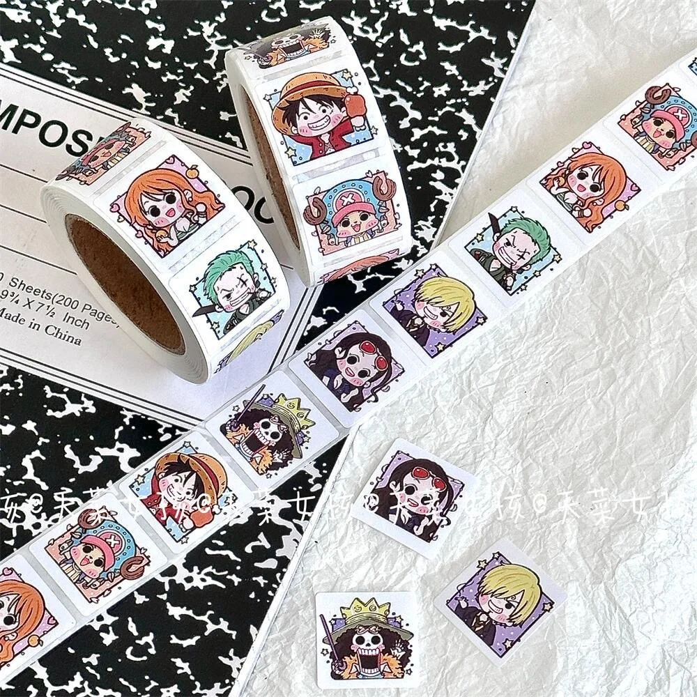 2023 New 500PCS One Piece Moving Diffuse Sticker Manual Decorative Materials Envelope Sealing Sticker Paper Kawaii Gift