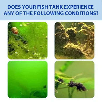 Yegbong Fish Tank เครื่องกรองน้ําสาหร่ายผงทําความสะอาดสาหร่าย Removal Agent Rapid Water Clarifier ปลอดภัยสําหรับ Tropical Fish & พืช 2