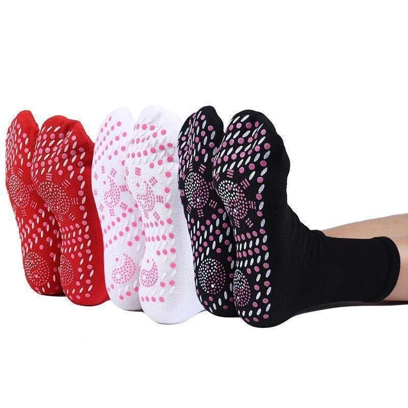 Calcetín de salud adelgazante de turmalina, calcetines térmicos autocalentables, calcetines cortos para el cuidado de la salud, calcetín de terapia magnética, invierno, 1 par