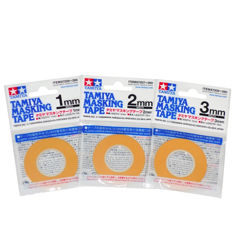 Tamiya 872068720797208 Tape Tape Tape Conjunto Rolls Mm2 Mm3 mm Largura Modelo Fitas para Pulverização Colorir Tape Craft Modelo Ferramentas