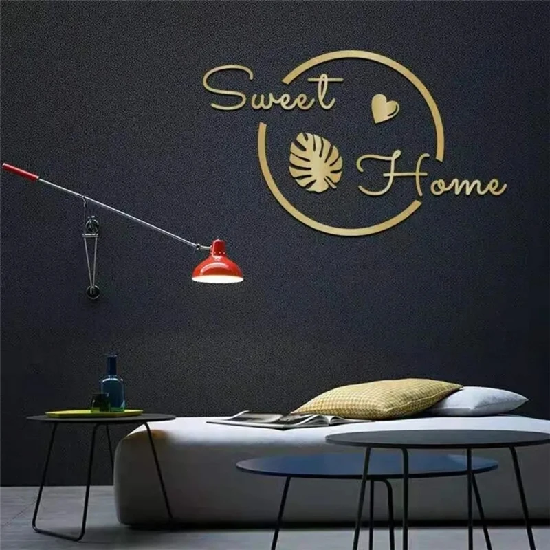 

Light Luxury Style 3D Stereo Letter Wall Stickers Living Room TV Background Wall Decals Bedroom Bedside Decoration Wall Stickers