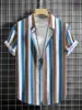 Summer Fashion Men's Casual Short Sleeve Shirts Men's Commuting Daily Wear Striped Printed Tops Extra Large Size S-5XL 3