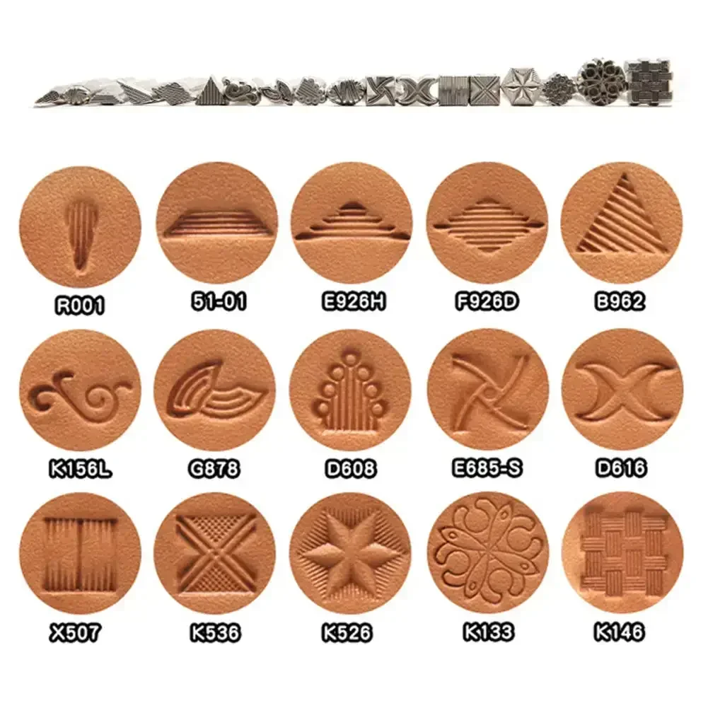 Metal Leather Working Saddle Making Tools Carving Leather Craft Stamps Kit Stamping Solid DIY Printinting Craft Supplies