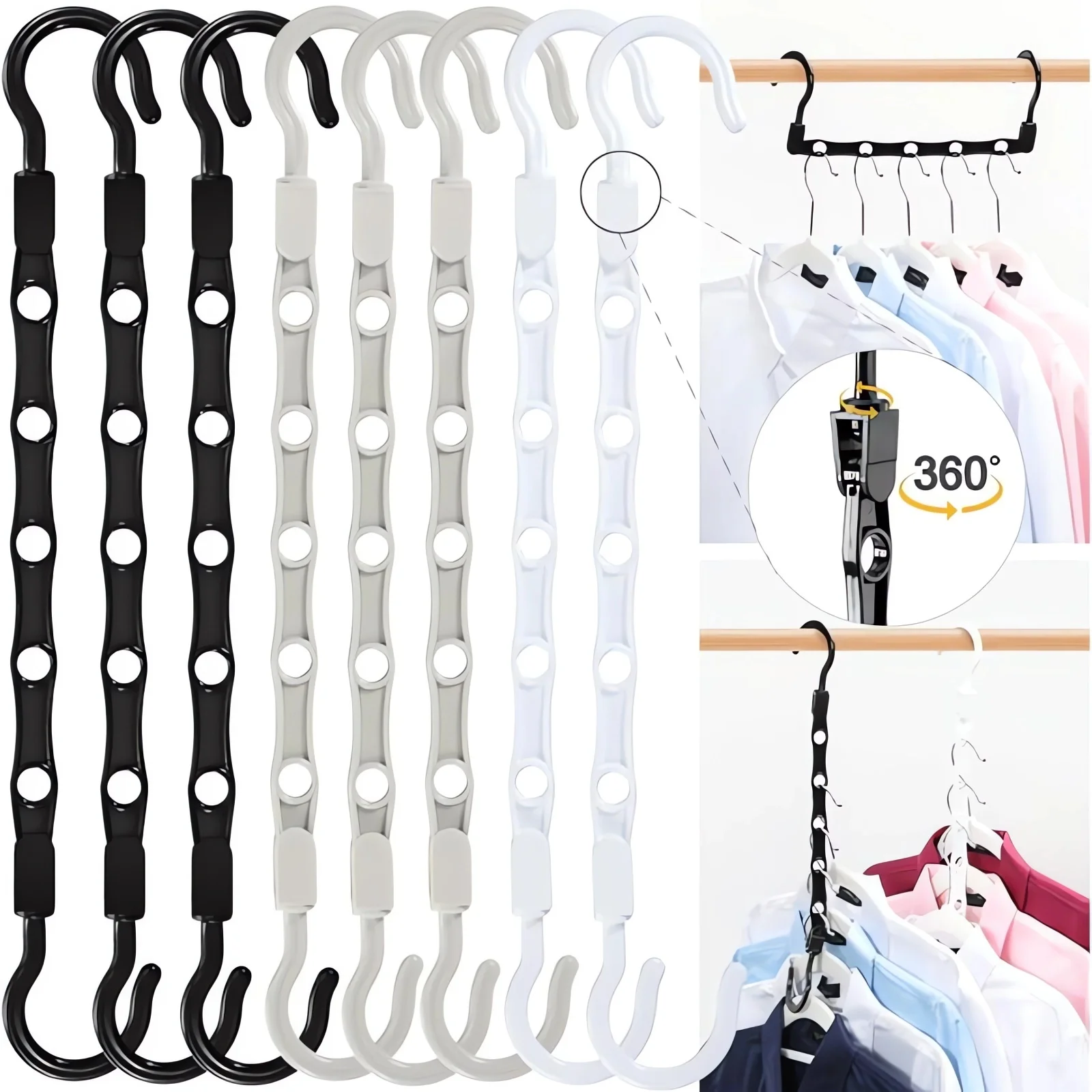 Sturdy Hanger Organizer Plastic Space Saving Hanger Smart Magic Clothes Hanger for Dorm Closet Storage Bedroom Essentials 1