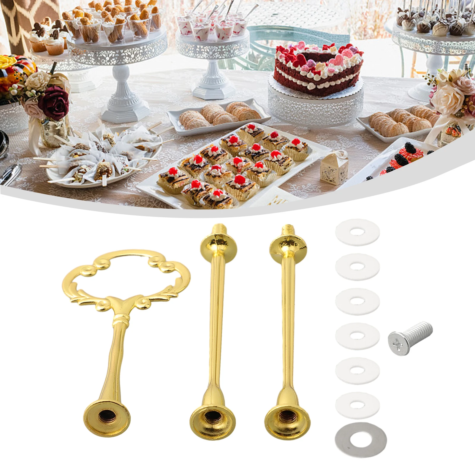 2/3 Tier Cake Stand Cupcake Fruit Plate Handle Fitting Hardware