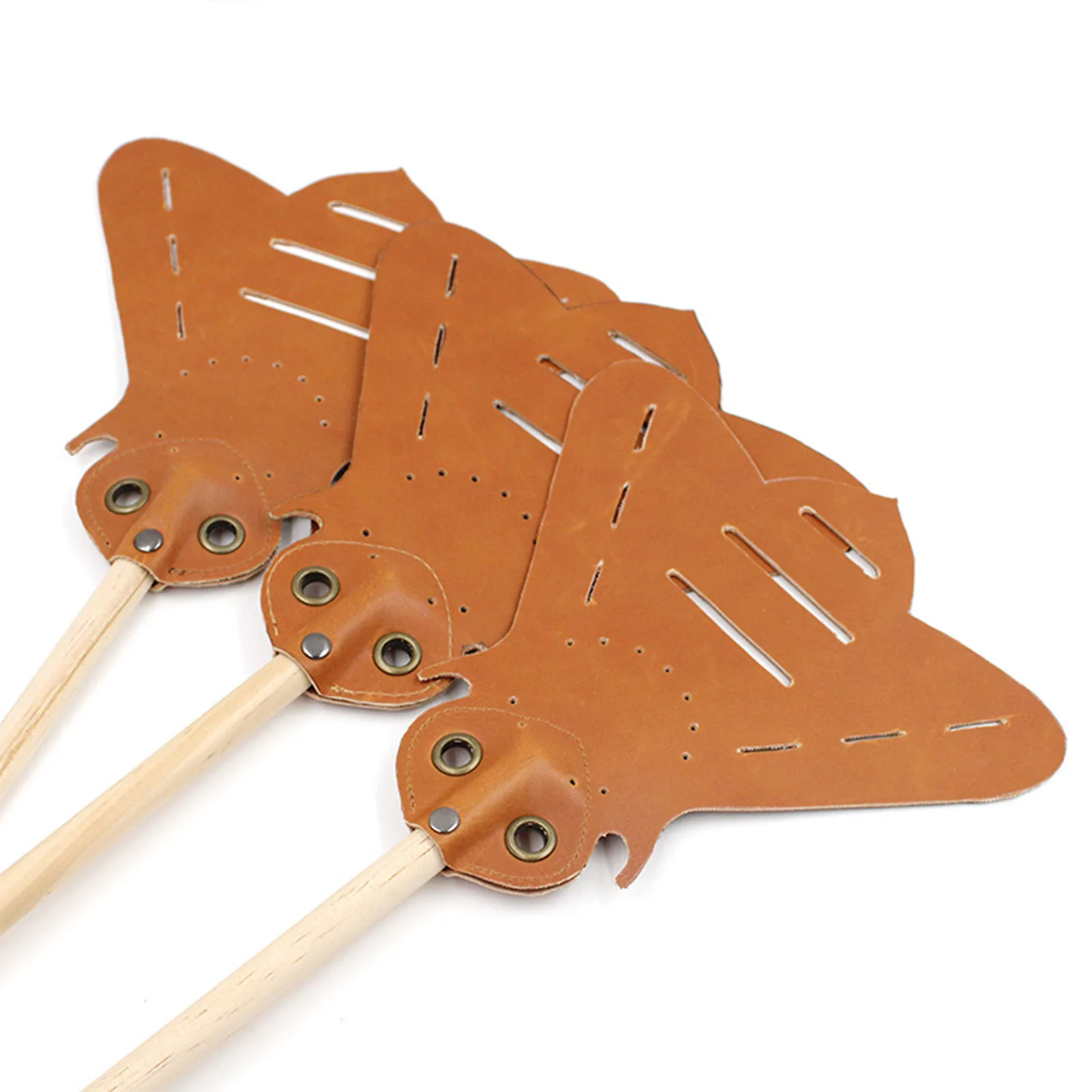 Leather Swatter Wooden Handle Household Fly Swatter Mosquito Slap fly swatter