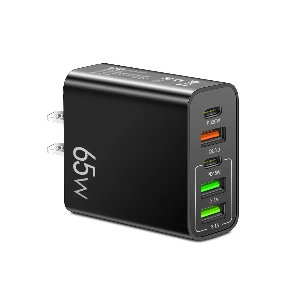 Multi Port USB Charger PD 65W Fast Charging Charger Power Adapter EU/US/UK Plug