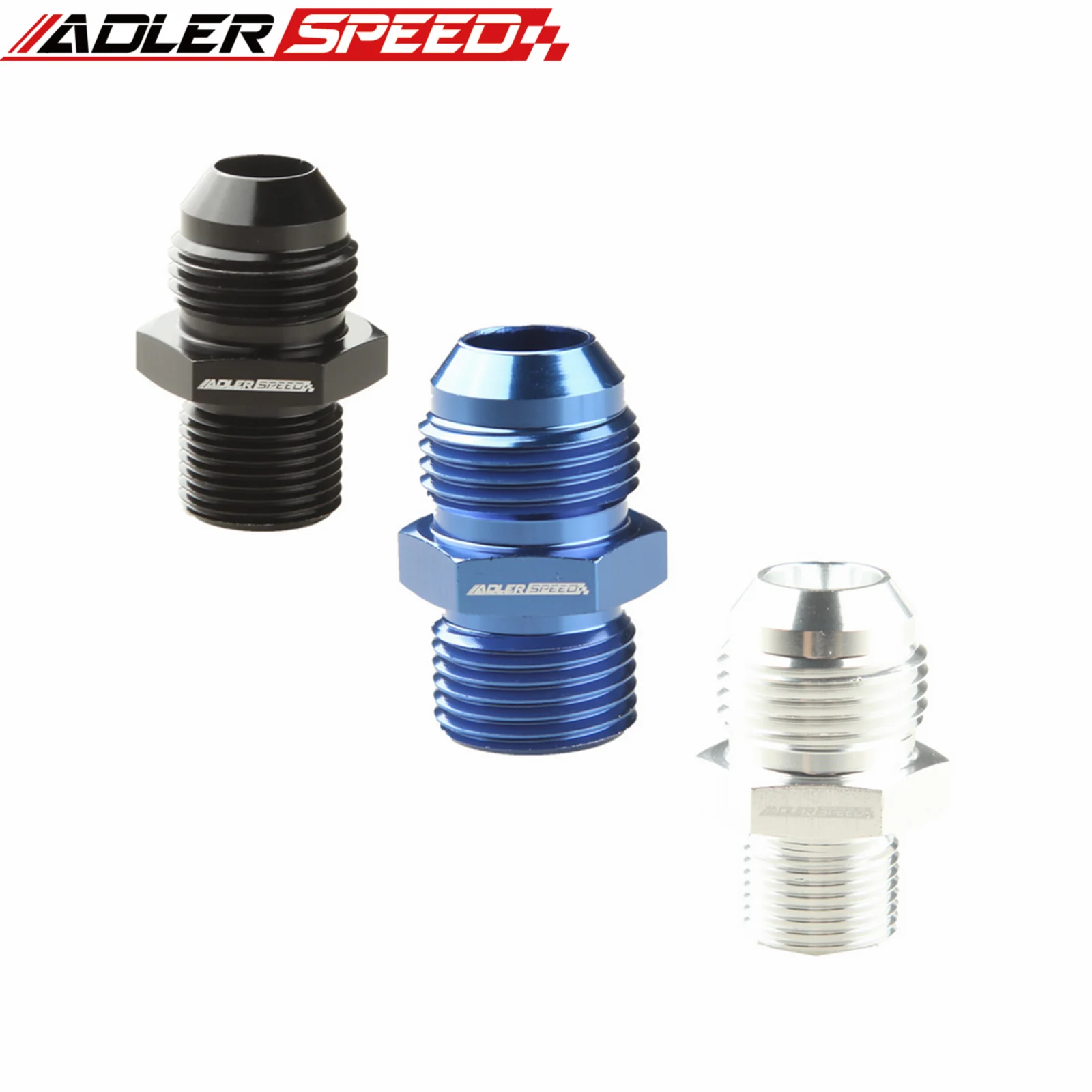 ADLERSPEED 범용 -10 AN AN10 수-1/2 BSP BSPP 스트레이트 어댑터 피팅 검정색/파란색/은색