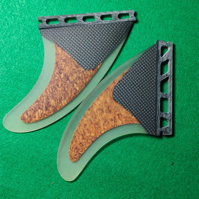 NEW FUTURE MF M Wood Grain Surfboard Fin-Semi-Carbon + Wood Composite, Lightweight & High-Flex, Fits Midlength/Hybrid Board