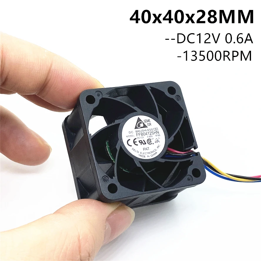 40x40x28mm, Servidor Ventilador, 12V, 0.45A, 4Pin, FFB0412SHN, 4028