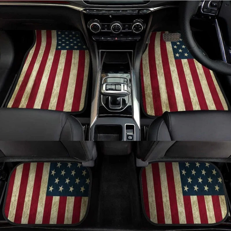 

4pcs Velvet American Style Car Floor Mats Anti-Slip Universal Most Cars Automotive Carpet Floor Mats ,Easy To Clean