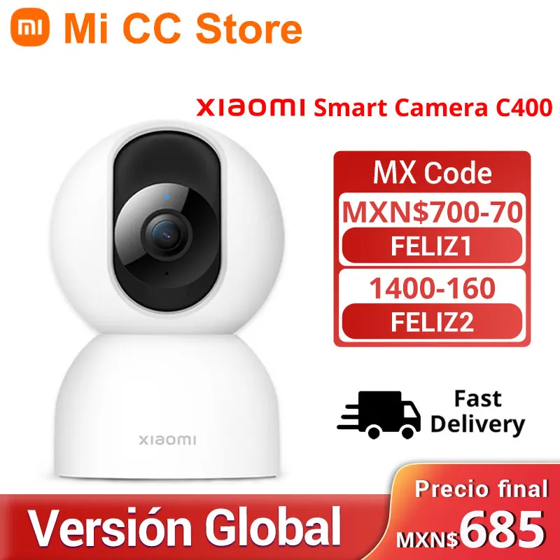 

Global Version Xiaomi Smart Camera C400 Security With 2.5K Clarity 4MP 360° Rotation AI Human Detection Google Home Alexa