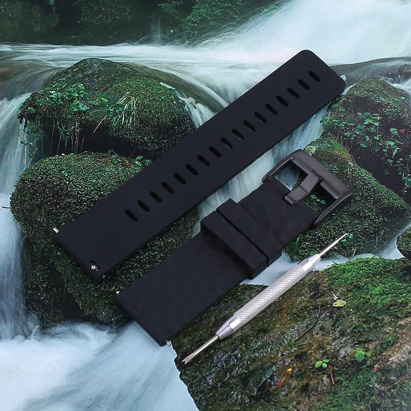 Waterproof Quick Release 24mm Silicone Smartwatch Band