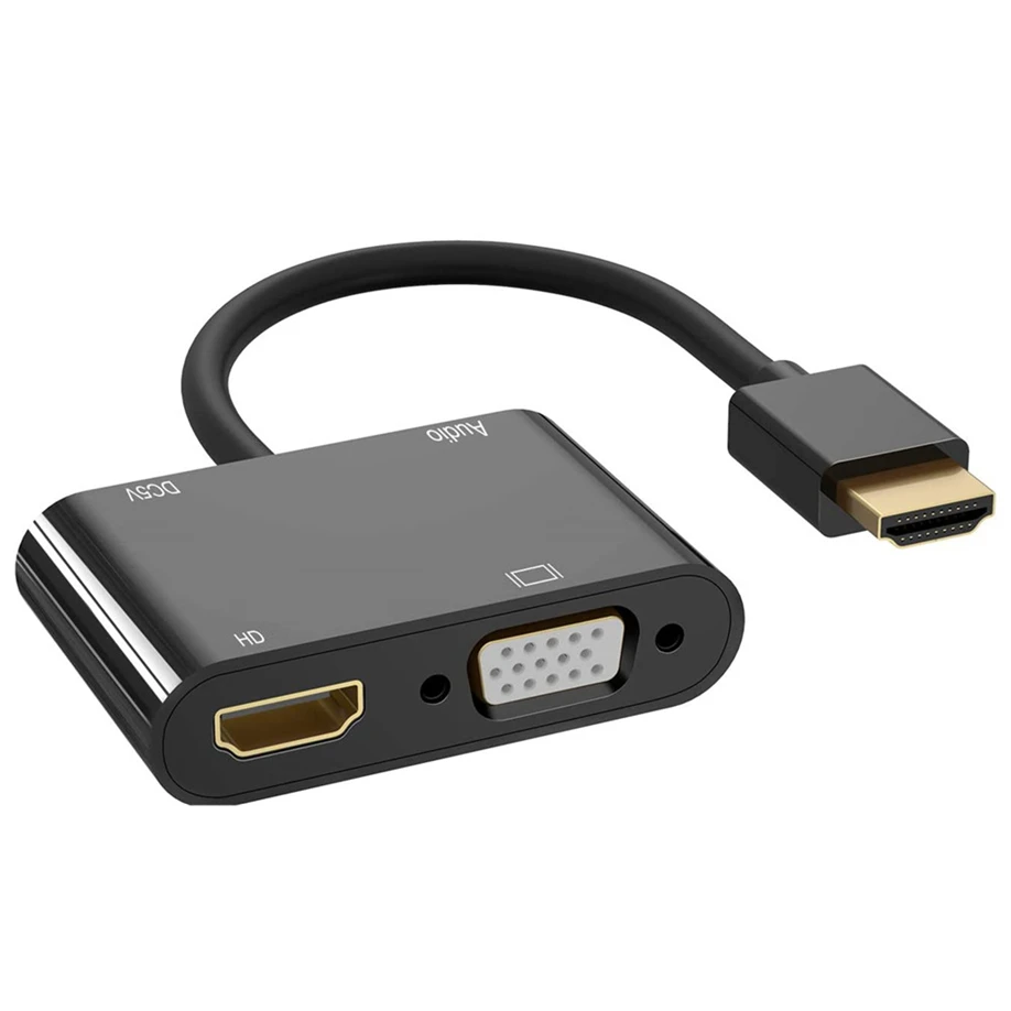 4 In 1 HDMI Ke HDMI VGA Splitter dengan 