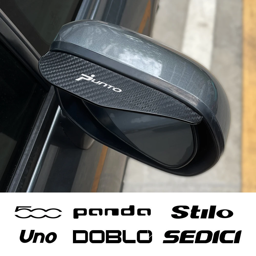 2Pcs Auto Rearview Mirror Cover Accessories For Fiat Toro Uno Stilo 500 Cronos Panda Doblo Ducato Sedici Punto Albea 124Spider car rearview mirror visor rearview mirror visor