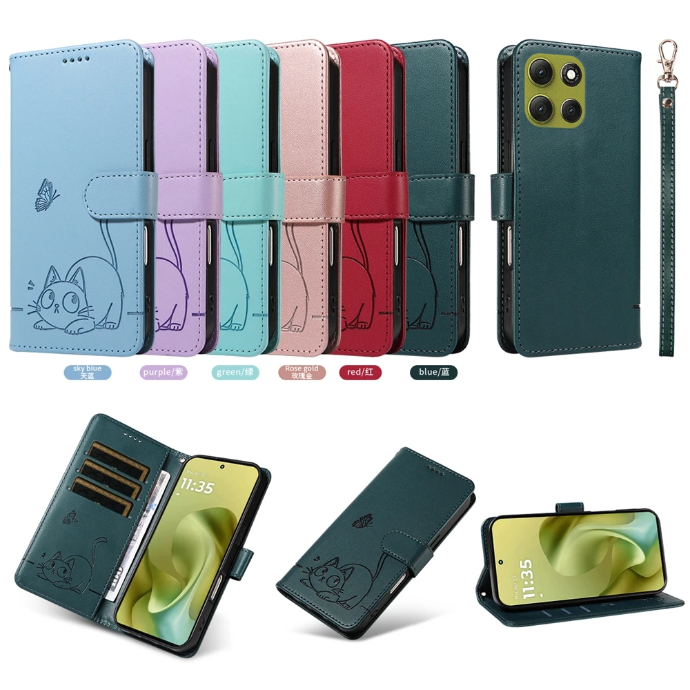 Leather Magnetic Flip Wallet Case - Premium Card Holder Accessory