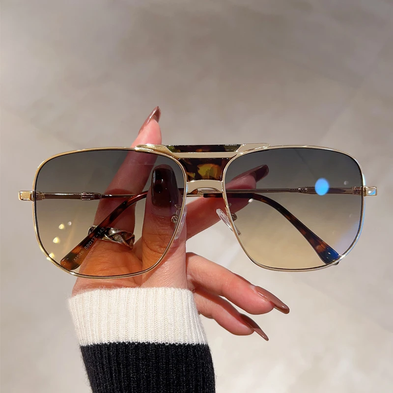 KAMMPT Vintage Square Sunglasses Fashion Men Women Oversized