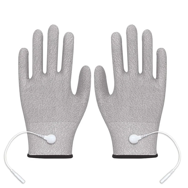 

1 Pair Massage Electrode Gloves Conductive Electrode Massage Therapy Gloves Therapy Hand Massager Electrotherapy Lead Wires