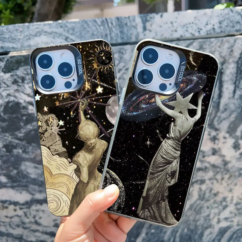 Retro Engel-Sternenkarte Handyhülle für iPhone 17 16 15 14 Plus 15 14 13 Mini 12 11 Pro Max Schutzhülle Laser-Stoßfeste Schale – Detail 12