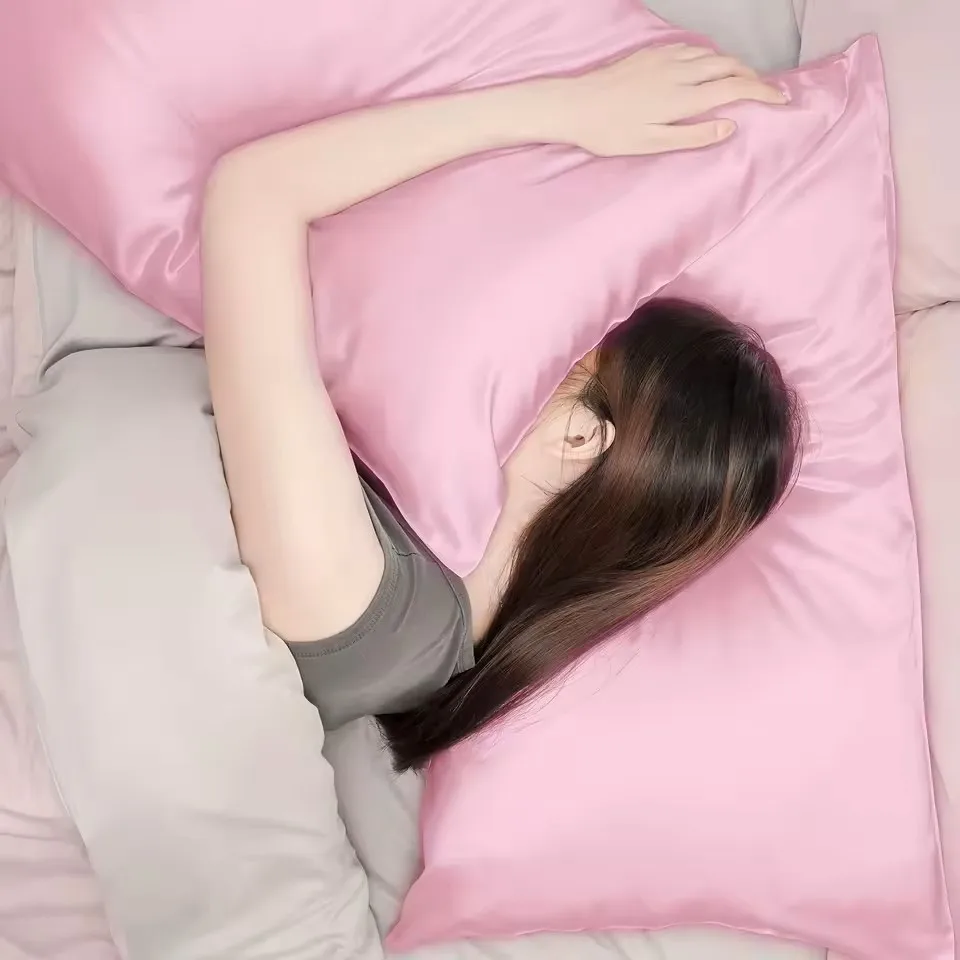 Luxurious Skin-Friendly Satin Pillowcase - Anti-Allergy Breathable Bedding with Envelope Closure, Machine Washable