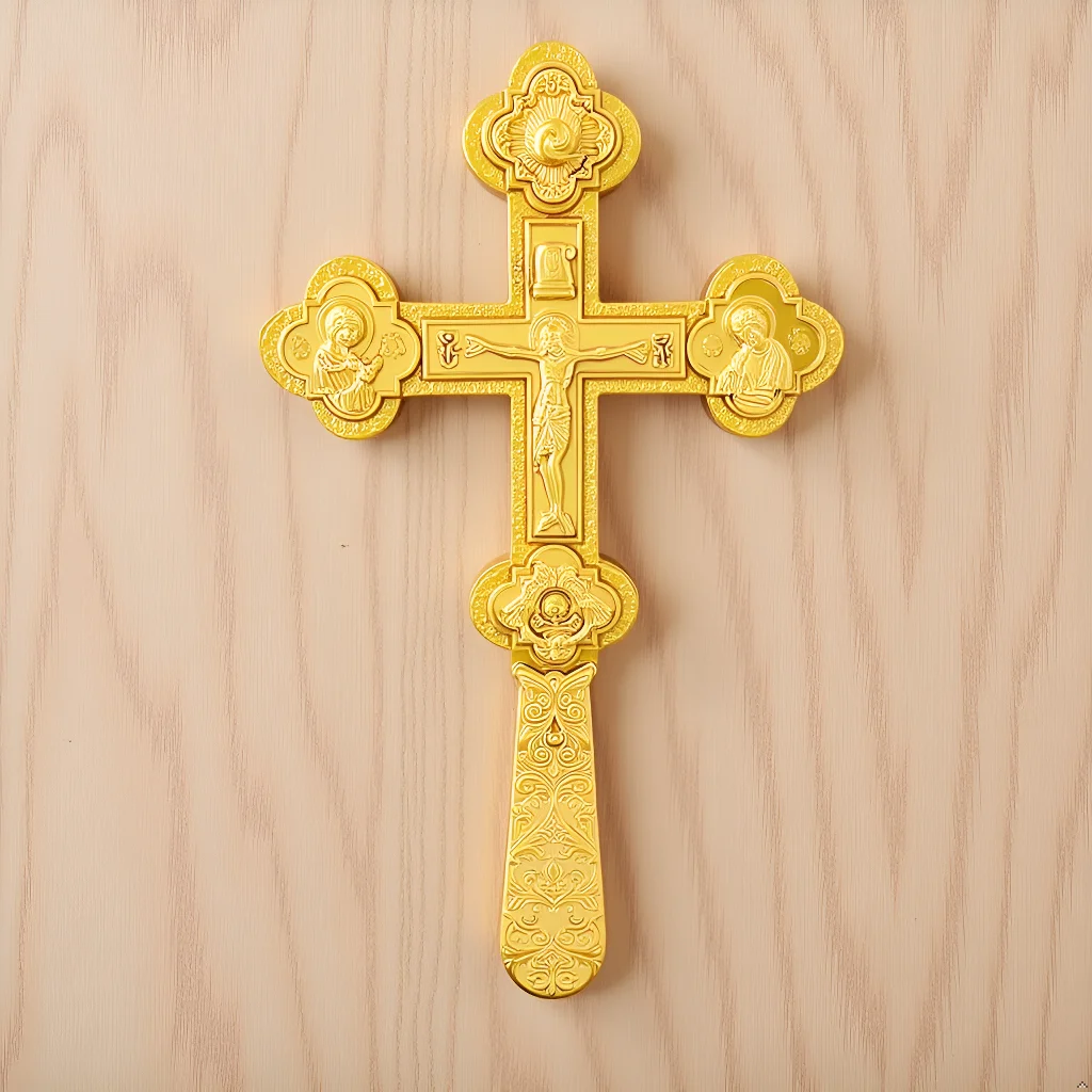 HTISOK Orthodox Cross Church Hand Jesus Crucifix Cross Zinc Alloy Religious Gift Prayer Supplies Orthodox Church